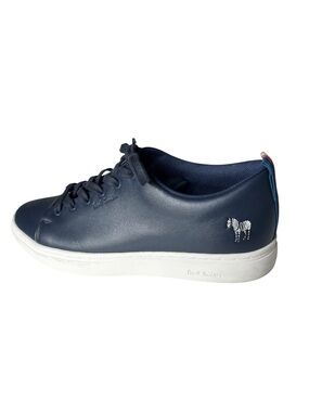 Paul Smith zebra-embossed lace-up ‘Lee’ Leather Trainers in dark blue | EU 39